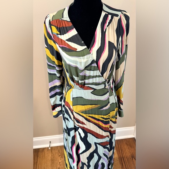 Women’s ANTHROPOLOGIE COREY LYNN CALTER Zebra print multi wrap maxi dress- Sz S - Picture 3 of 8